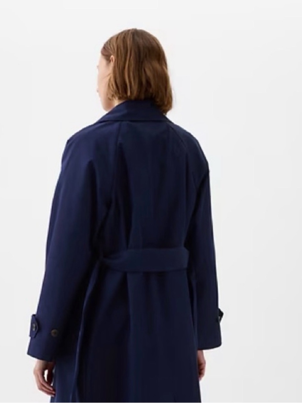 GAP Navy Double-Breasted Long Icon Trench Coat - NWOT - Picture 4 of 10
